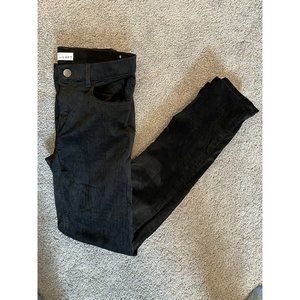 LOFT Made and Loved PANTS Velvet Velour BLACK Modern Straight STRETCH sz 25/0